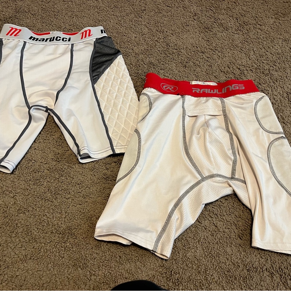 Rawlings and Marucci youth large white sliding shorts